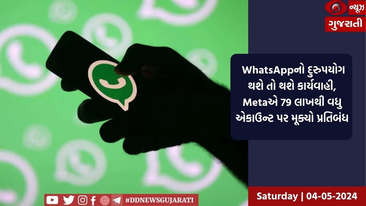  WhatsAppનો દુરુપયોગ થશે તો થશે કાર્યવાહી, Metaએ 79 લાખથી વધુ એકાઉન્ટ પર મૂક્યો પ્રતિબંધ