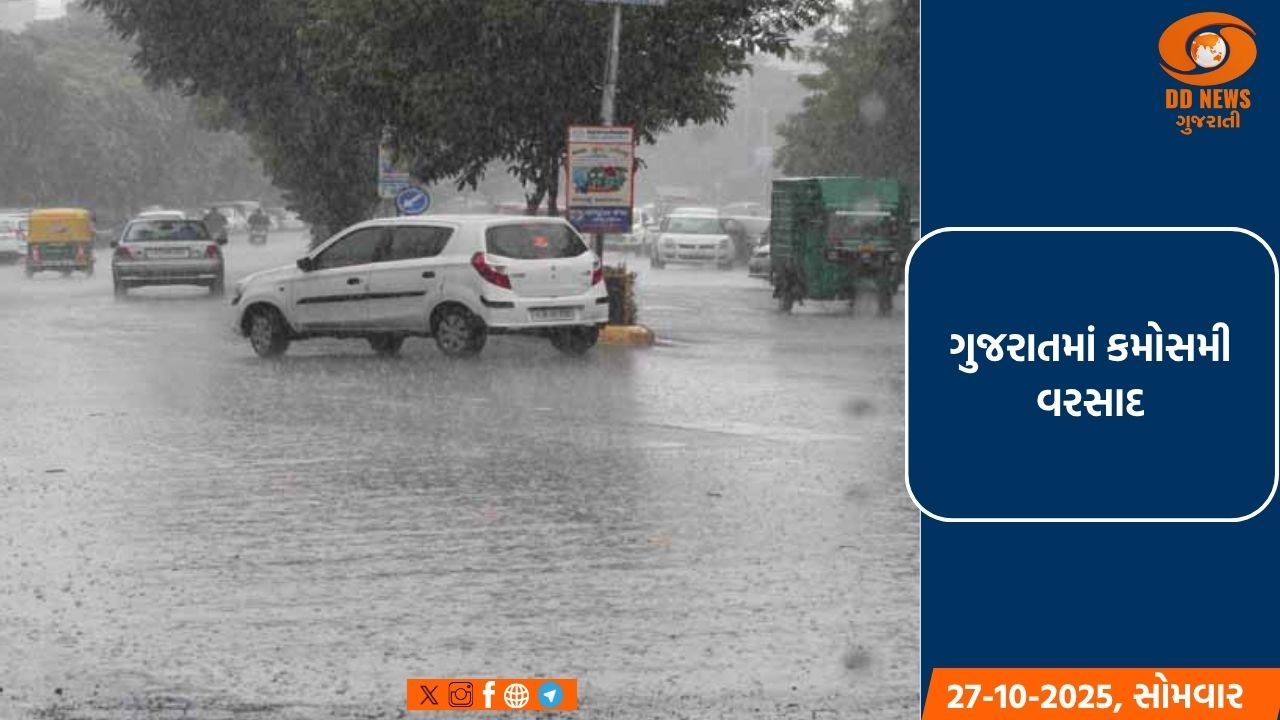 ગુજરાતમાં કમોસમી વરસાદ: 26 જિલ્લામાં યલો એલર્ટ