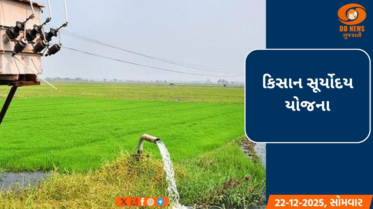 કિસાન સૂર્યોદય યોજના: ગુજરાતના 98% ગામોમાં દિવસે વીજળી, માર્ચ 2026 સુધીમાં 100% લક્ષ્યાંક પૂર્ણ થશે