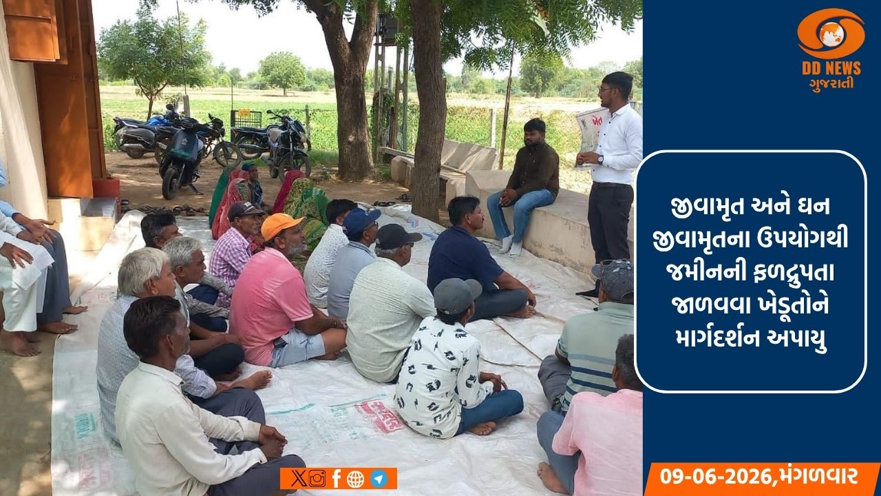નડિયાદ તાલુકાના મંજીપુરા ગામે પ્રાકૃતિક ખેતી અને રાસાયણિક ખાતરોના સમતોલ ઉપયોગ અંગે ખેડૂત તાલીમ યોજાઈ