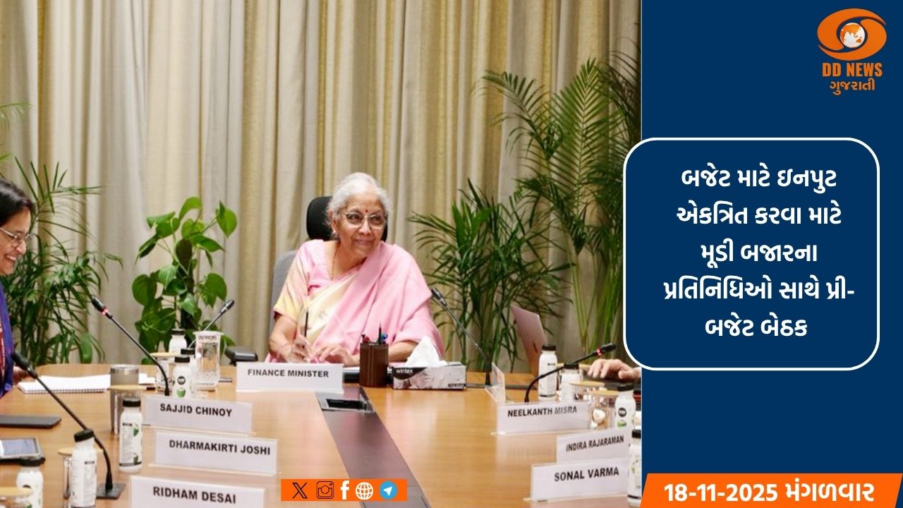 નાણામંત્રી નિર્મલા સીતારમણે મૂડી બજારના પ્રતિનિધિઓ સાથે પ્રી-બજેટ બેઠક યોજી