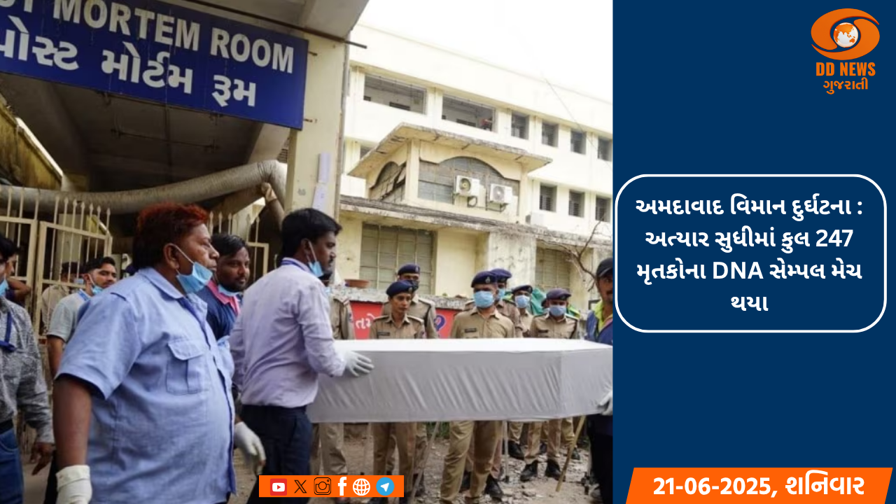 અમદાવાદ વિમાન દુર્ઘટના : અત્યાર સુધીમાં કુલ 247 મૃતકોના DNA સેમ્પલ મેચ થયા
