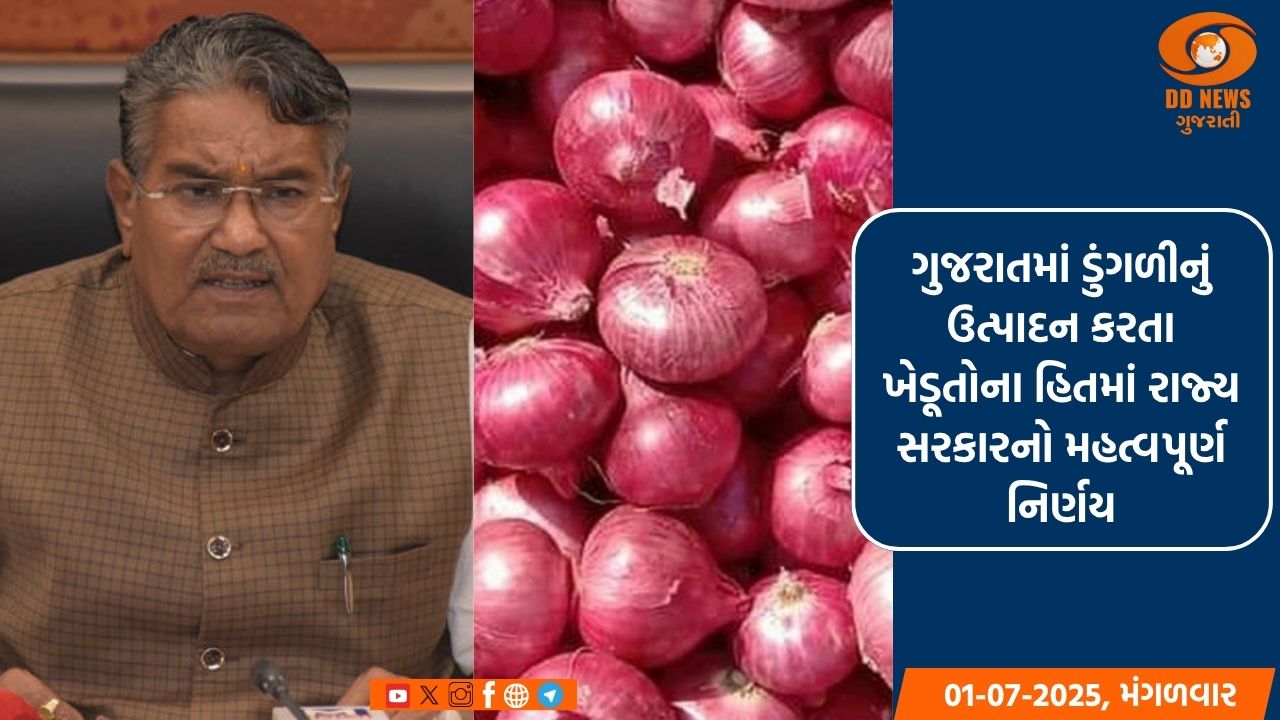 ડુંગળીનો બજાર ભાવ ઓછો હોવાથી ખેડૂતોને રૂ.200 પ્રતિ ક્વિન્ટલ આર્થિક સહાય અપાશે: કૃષિ મંત્રી રાઘવજી પટેલ