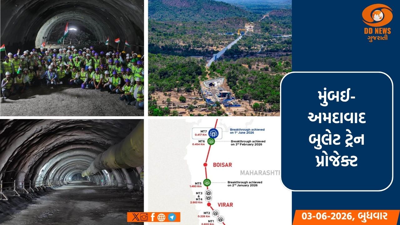 મુંબઈ-અમદાવાદ બુલેટ ટ્રેન પ્રોજેક્ટ: મહારાષ્ટ્રમાં ત્રીજી પર્વતીય ટનલનું બાંધકામ સફળતાપૂર્વક પૂર્ણ