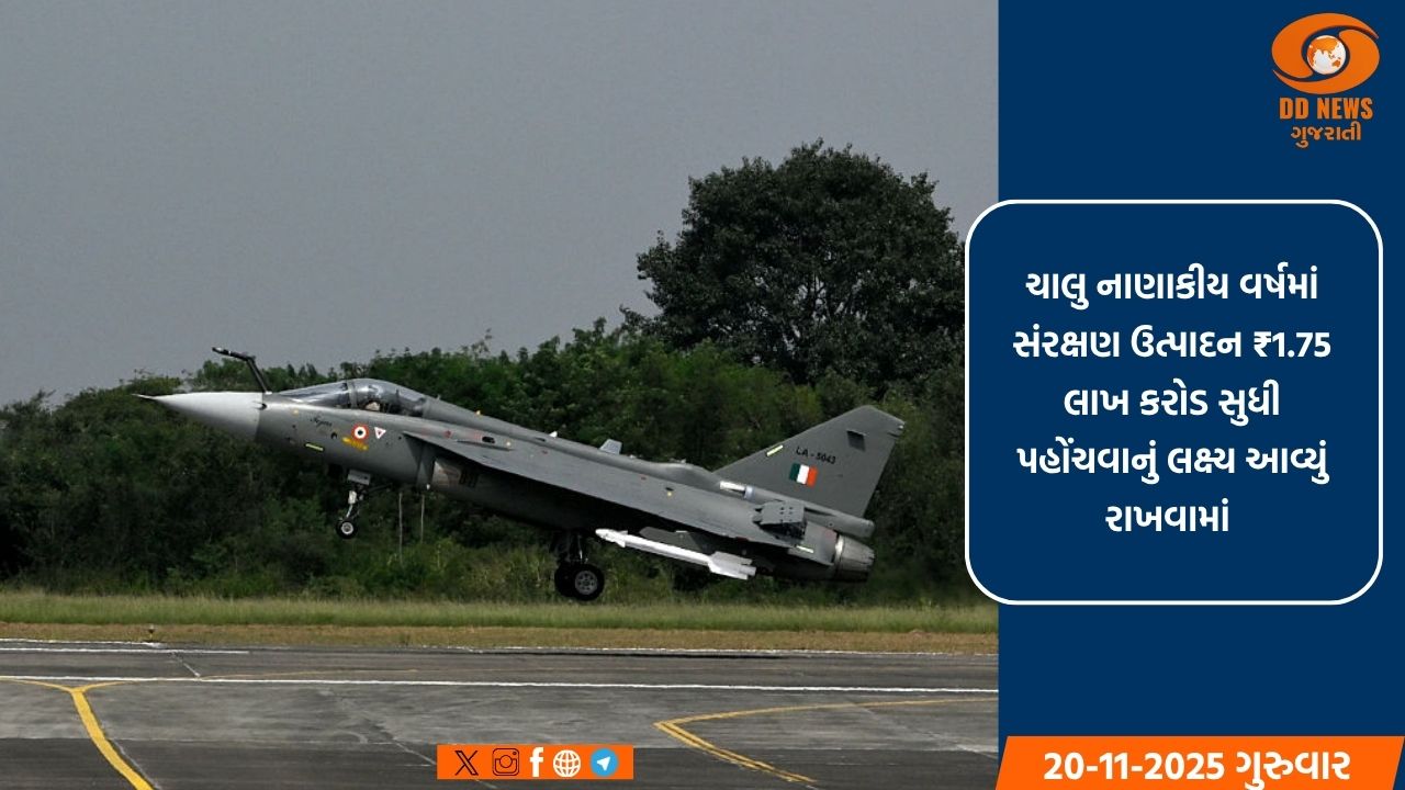 સંરક્ષણ ઉત્પાદનમાં રેકોર્ડ: 1.54 લાખ કરોડનો આંક,લક્ષ્ય 3 લાખ કરોડ
