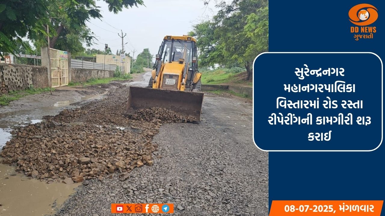 સુરેન્દ્રનગર મહાનગરપાલિકા વિસ્તારમાં રોડ રસ્તા રીપેરીંગની કામગીરી શરૂ કરાઈ
