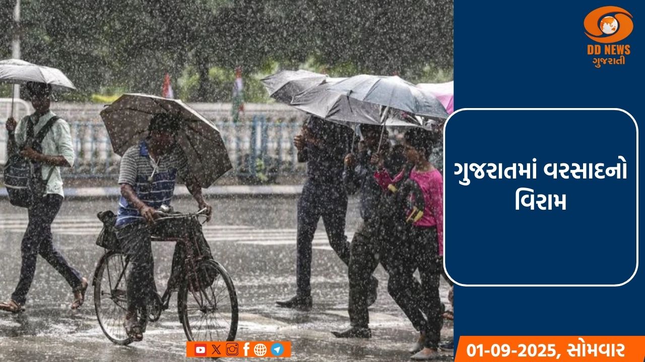 ગુજરાતમાં વરસાદનો વિરામ: સિઝનનો 90%થી વધુ વરસાદ પૂર્ણ