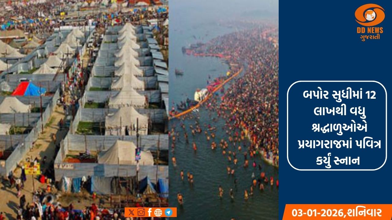પોષી પૂનમને લઈ પ્રયાગરાજમાં શ્રદ્ધાળુઓનો મેળાવડો 