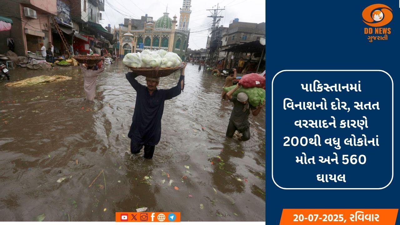 પાકિસ્તાનમાં વરસાદે તબાહી મચાવી, 200થી વધુના મોત