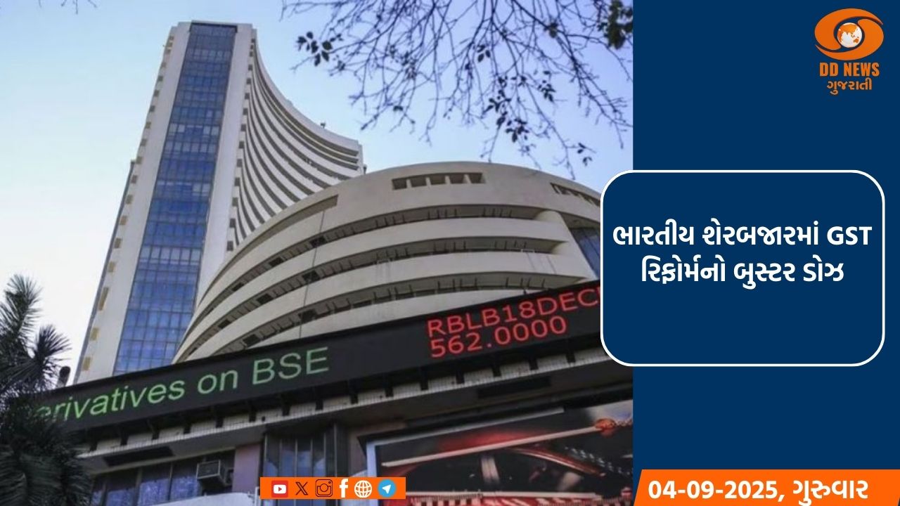 ભારતીય શેરબજારમાં GST રિફોર્મનો બુસ્ટર ડોઝ: સેન્સેક્સ અને નિફ્ટીમાં ઐતિહાસિક ઉછાળો