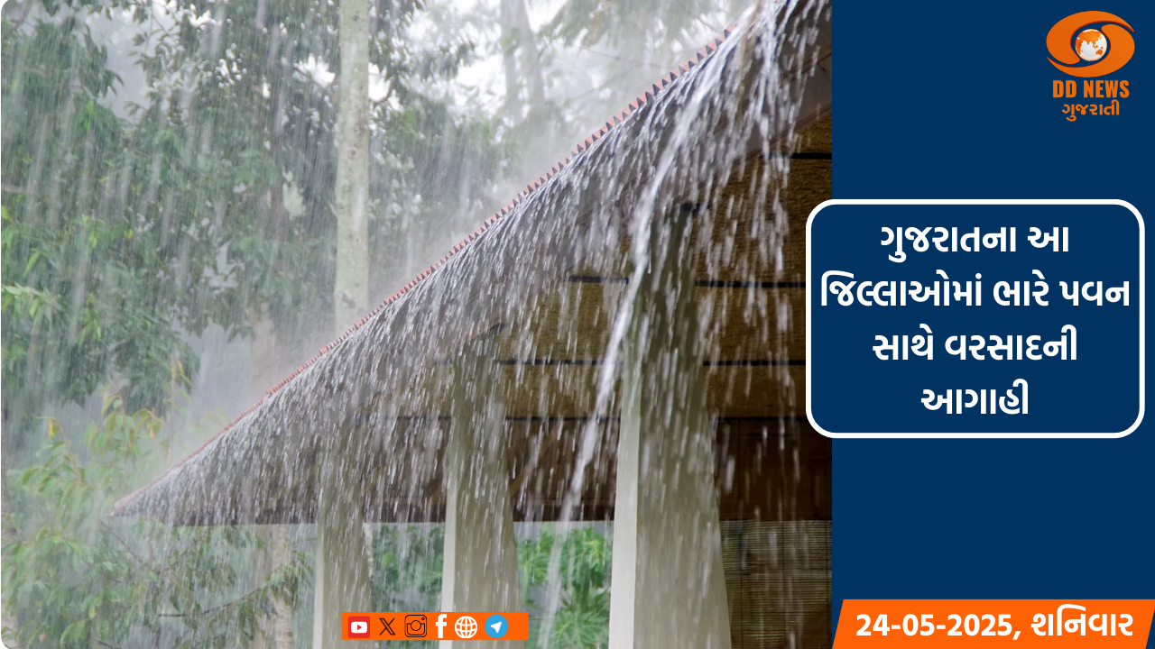 ગુજરાતના આ જિલ્લાઓમાં ભારે પવન સાથે વરસાદની આગાહી