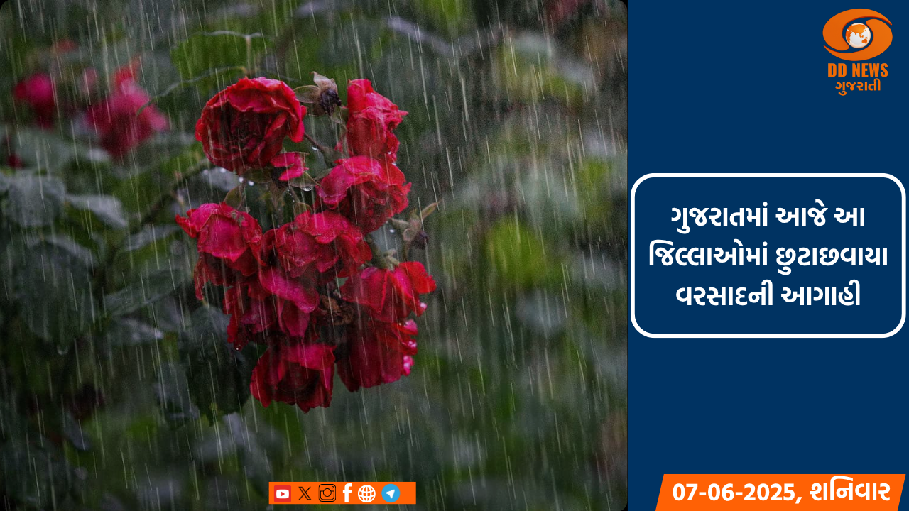 ગુજરાતમાં આજે આ જિલ્લાઓમાં છુટાછવાયા વરસાદની આગાહી