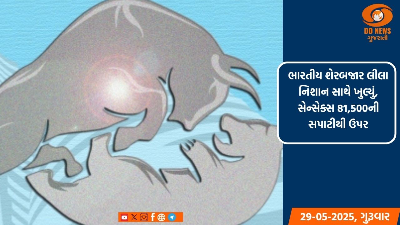 ભારતીય શેરબજાર લીલા નિશાન સાથે ખુલ્યું, સેન્સેક્સ 81,500ની સપાટીથી ઉપર