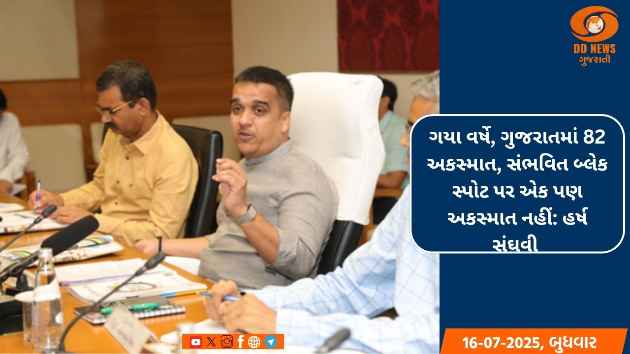 ગયા વર્ષે, ગુજરાતમાં 82 અકસ્માત, સંભવિત બ્લેક સ્પોટ પર એક પણ અકસ્માત નહીં: હર્ષ સંઘવી