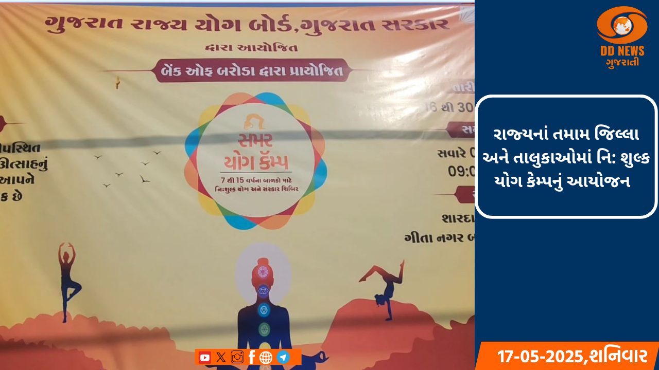 રાજ્યનાં તમામ જિલ્લા અને તાલુકાઓમાં નિ: શુલ્ક યોગ કેમ્પનું આયોજન