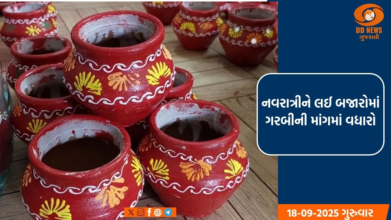 નવરાત્રીને લઈ બજારોમાં ગરબીની માંગમાં વધારો