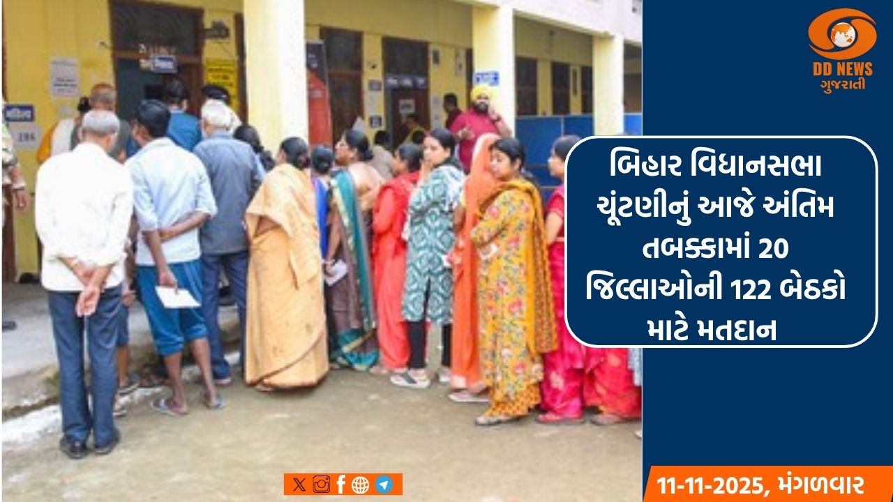 બિહાર વિધાનસભા ચૂંટણીનું આજે અંતિમ તબક્કામાં 20 જિલ્લાઓની 122 બેઠકો માટે મતદાન 
