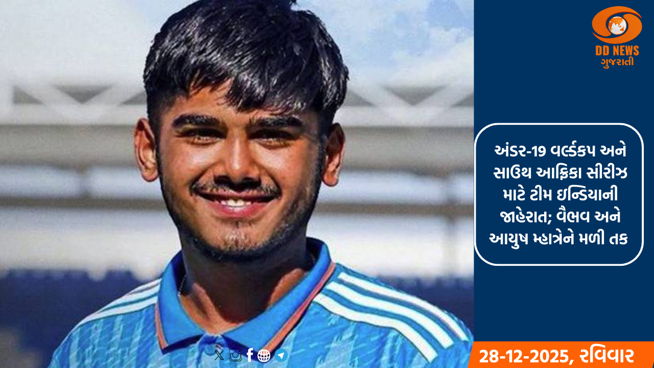 અંડર-19 વર્લ્ડકપ અને સાઉથ આફ્રિકા સીરીઝ માટે ટીમ ઇન્ડિયાની જાહેરાત; વૈભવ અને આયુષ મ્હાત્રેને મળી તક 