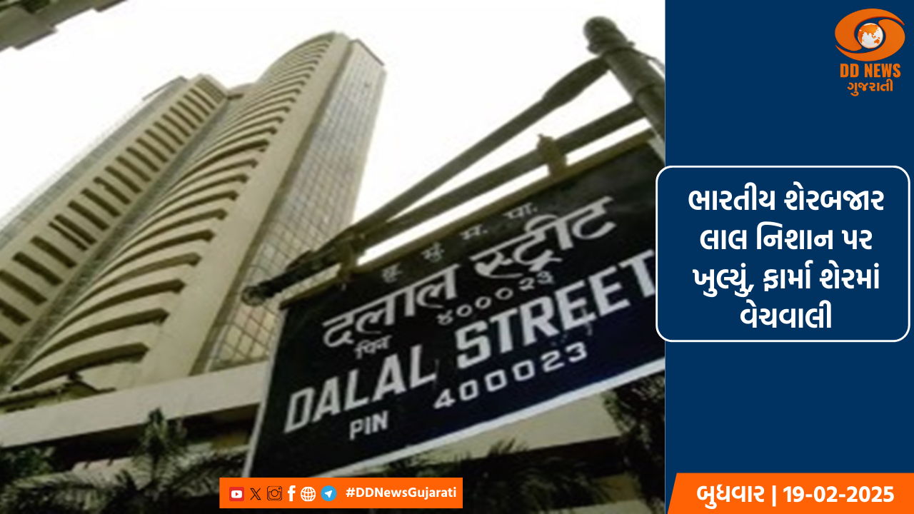 ભારતીય શેરબજાર લાલ નિશાન પર ખુલ્યું, ફાર્મા શેરમાં વેચવાલી