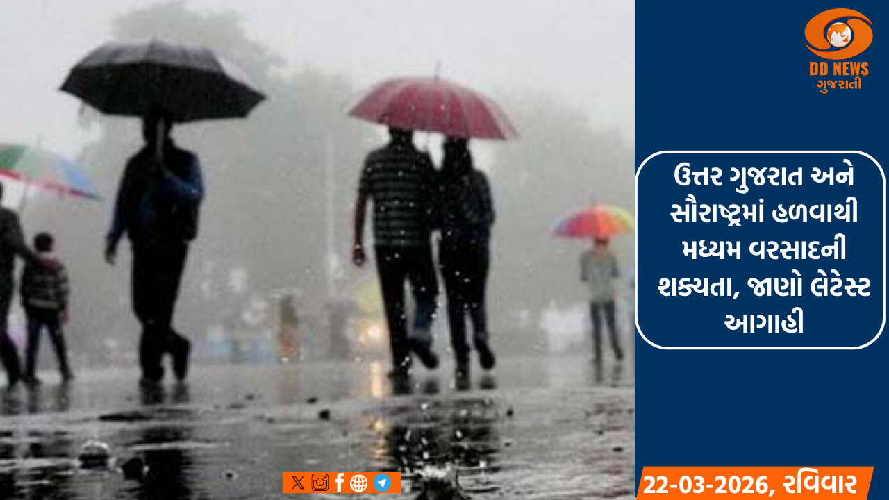 ઉત્તર ગુજરાત અને સૌરાષ્ટ્રમાં હળવાથી મધ્યમ વરસાદની શક્યતા, જાણો લેટેસ્ટ આગાહી