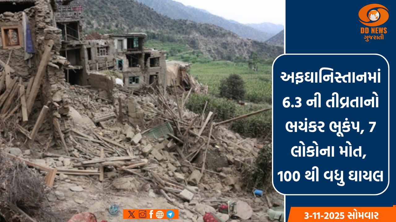 અફઘાનિસ્તાનમાં 6.3 ની તીવ્રતાનો ભયંકર ભૂકંપ, 7 લોકોના મોત, 100 થી વધુ ઘાયલ