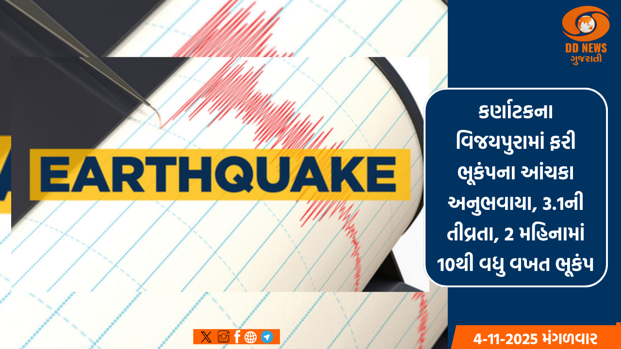 કર્ણાટકના વિજયપુરામાં ફરી ભૂકંપના આંચકા અનુભવાયા, 3.1ની તીવ્રતા, 2 મહિનામાં 10થી વધુ વખત ભૂકંપ