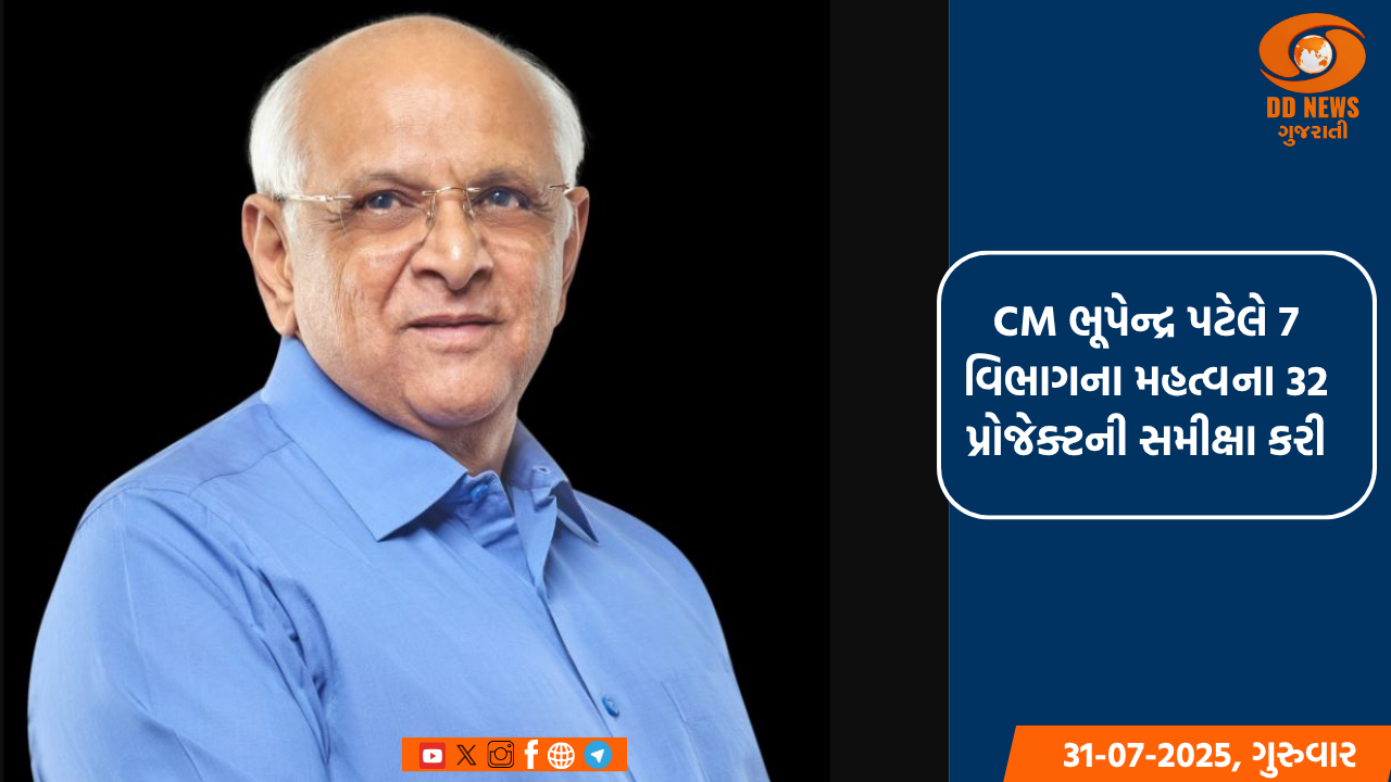CM ભૂપેન્દ્ર પટેલે રાજ્યના 7 વિભાગના મહત્વના 32 પ્રોજેક્ટની સમીક્ષા કરી