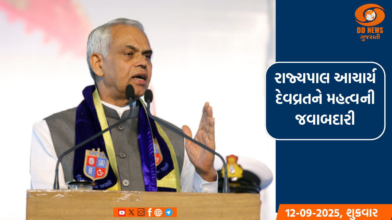 આચાર્ય દેવવ્રતજીને મહારાષ્ટ્રના રાજ્યપાલની વધારાની જવાબદારી સોંપાઈ