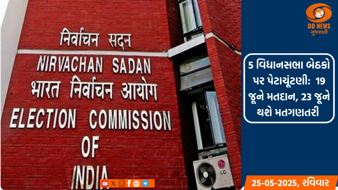 ચાર રાજ્યોમાં 5 વિધાનસભા બેઠકો પર પેટાચૂંટણીની જાહેરાત, 19 જૂને મતદાન