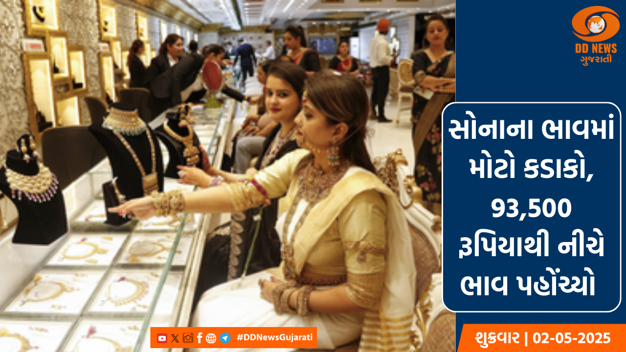 સોનાના ભાવમાં મોટો કડાકો, 93,500 રૂપિયાથી નીચે ભાવ પહોંચ્યો