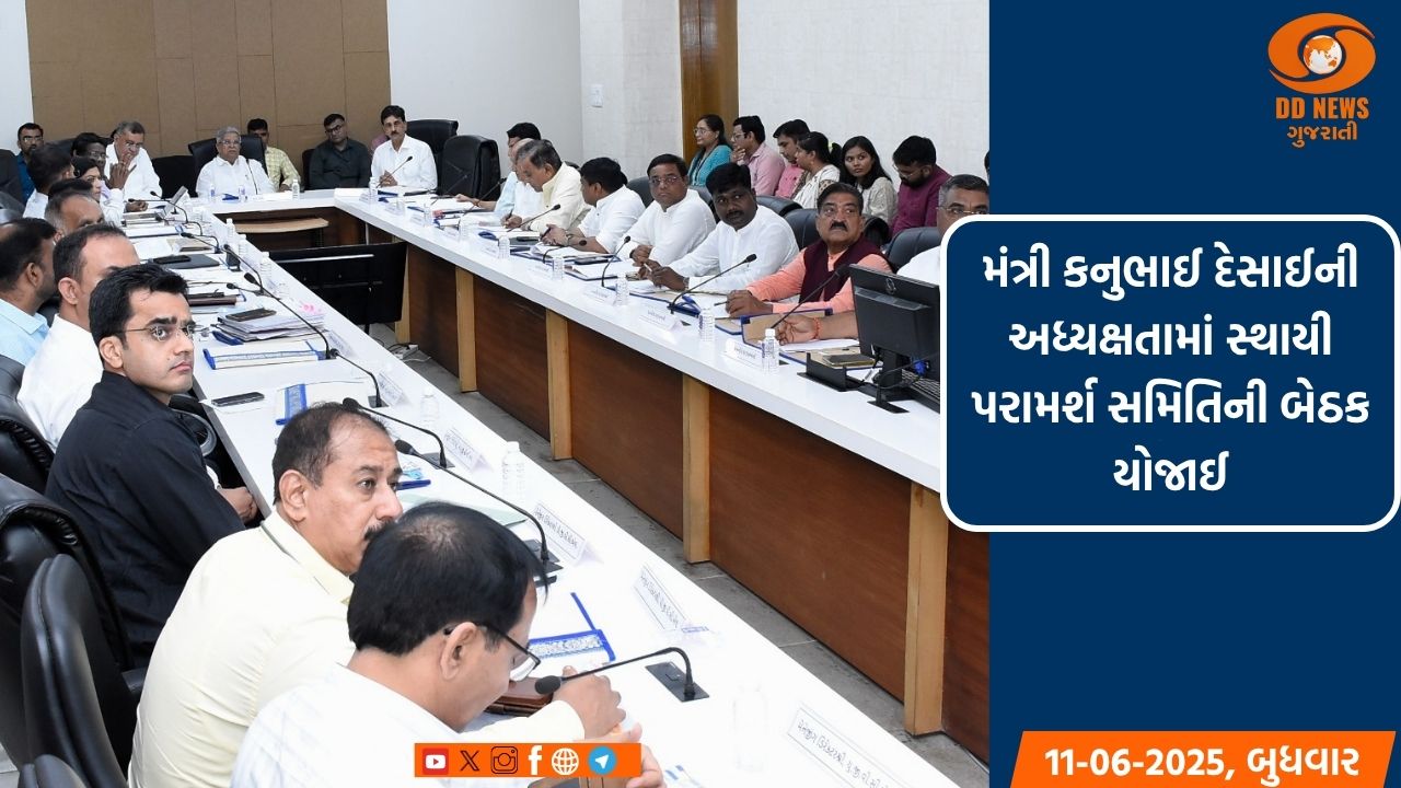 મંત્રી કનુભાઈ દેસાઈની અધ્યક્ષતામાં સાંસદસભ્યો અને ધારાસભ્યો સાથેની સ્થાયી પરામર્શ સમિતિની બેઠક યોજાઈ
