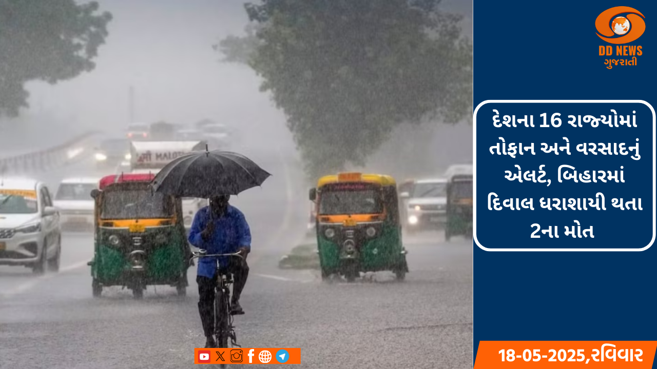 મે મહિનામાં બદલાયો હવામાનનો મિજાજ, દેશના 16 રાજ્યોમાં ભારે વરસાદની આગાહી