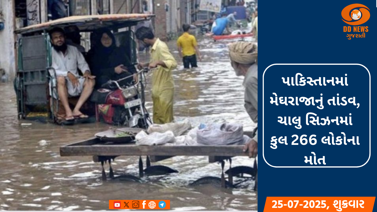 પાકિસ્તાનમાં મેઘરાજાનું તાંડવ, ચાલુ સિઝનમાં ભારે વરસાદથી કુલ 266 લોકોના મોત
