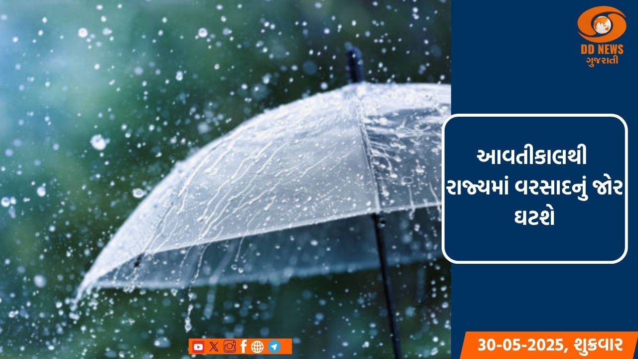દક્ષિણ ગુજરાતમાં અને સૌરાષ્ટ્રમાં વીજળીના કડાકા સાથે વરસાદની આગાહી 