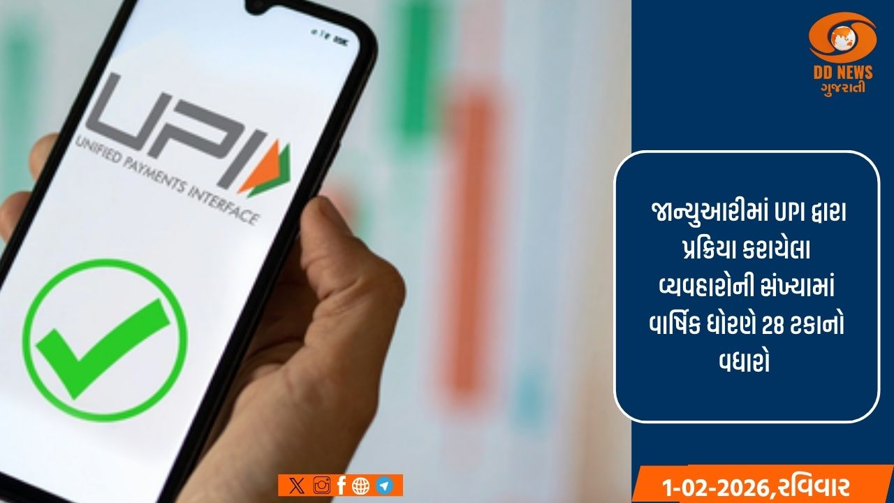 જાન્યુઆરીમાં UPI વ્યવહારોમાં 28 ટકાનો જંગી વધારો જોવા મળ્યો, જે 21.70 અબજ વ્યવહારો સુધી પહોંચ્યો: NPCI