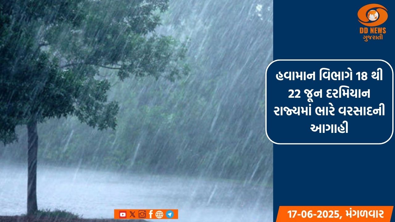 હવામાન વિભાગની આગાહી મુજબ રાજ્યમાં સૌરાષ્ટ્ર અને કચ્છમાં મેઘમહેર 