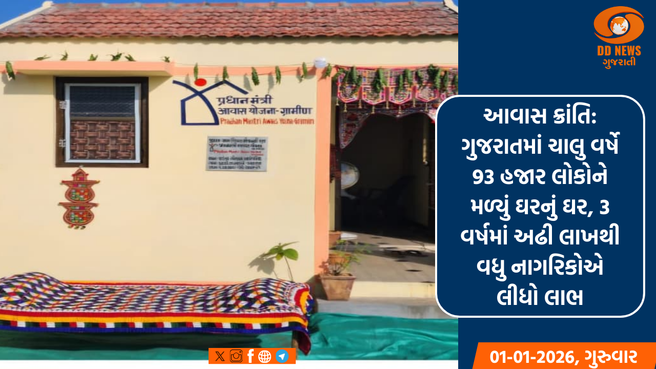 આવાસ ક્રાંતિ: ગુજરાતમાં ચાલુ વર્ષે 93 હજાર લોકોને મળ્યું ઘરનું ઘર, 3 વર્ષમાં અઢી લાખથી વધુ નાગરિકોએ લીધો લાભ