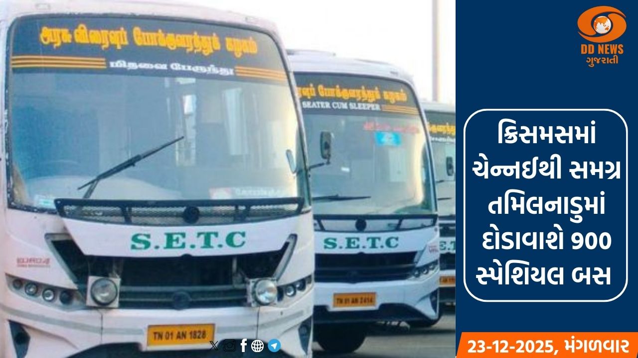 ક્રિસમસમાં ચેન્નઈથી સમગ્ર તમિલનાડુમાં દોડાવાશે 900 સ્પેશિયલ બસ