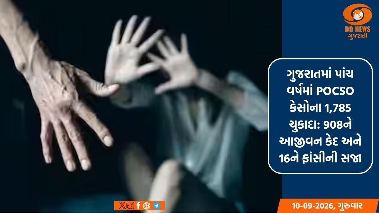 ગુજરાતમાં પાંચ વર્ષમાં POCSO કેસોના 1,785 ચુકાદા: 908ને આજીવન કેદ અને 16ને ફાંસીની સજા