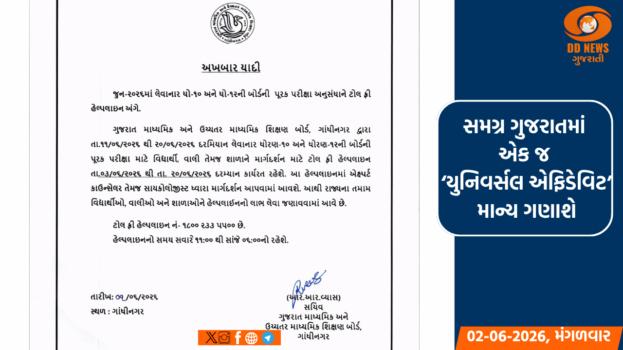 ધોરણ-10 અને ધોરણ-12 બોર્ડની પૂરક પરીક્ષા માટે હેલ્પલાઇન નંબર જાહેર
