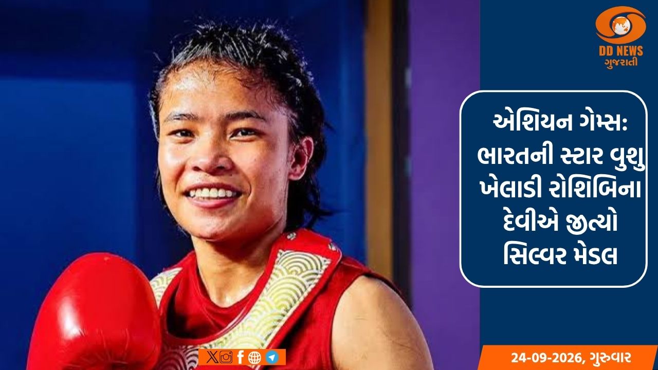 એશિયન ગેમ્સ: ભારતની સ્ટાર વુશુ ખેલાડી રોશિબિના દેવીએ જીત્યો સિલ્વર મેડલ