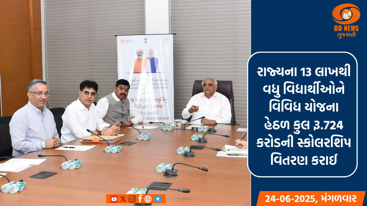રાજ્યના 13 લાખથી વધુ વિદ્યાર્થીઓને વિવિધ યોજના હેઠળ કુલ રૂ.724 કરોડની સ્કોલરશિપ વિતરણ કરાઈ