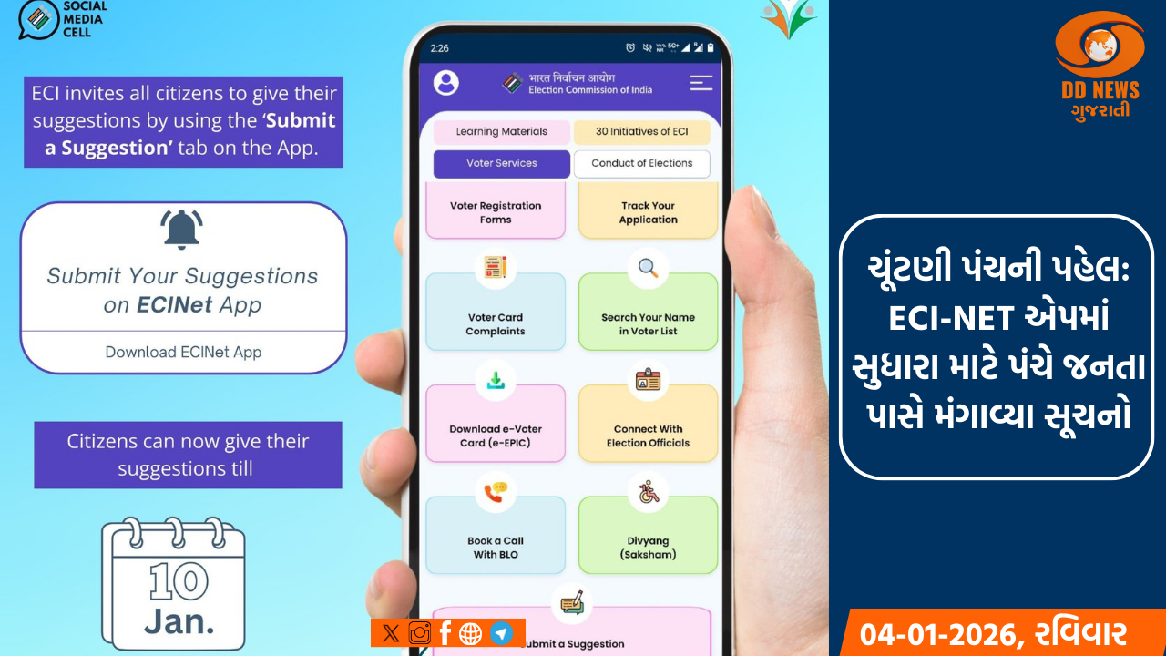 ચૂંટણી પંચની પહેલ: ECI-NET એપમાં સુધારા માટે પંચે જનતા પાસે મંગાવ્યા સૂચનો