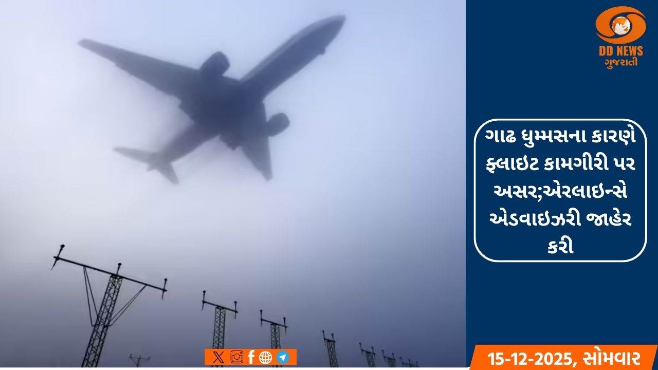 ગાઢ ધુમ્મસના કારણે ફ્લાઇટ કામગીરી પર અસર;એરલાઇન્સે એડવાઇઝરી જાહેર કરી