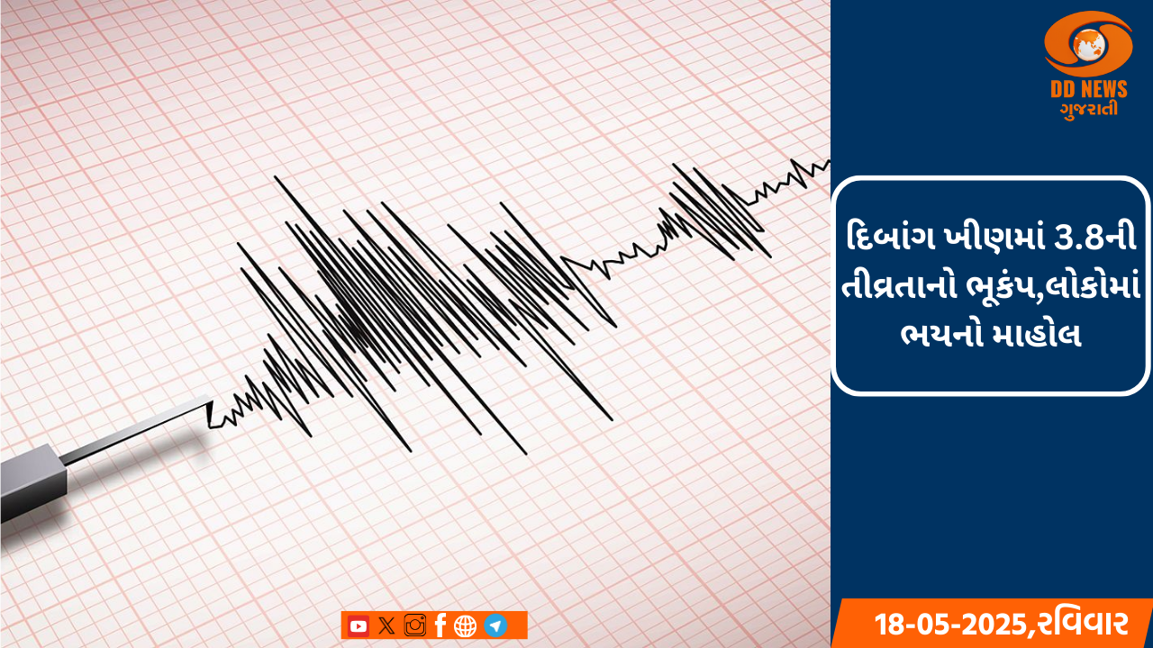 અરુણાચલ પ્રદેશમાં 3.8ની તીવ્રતાનો ભૂકંપ