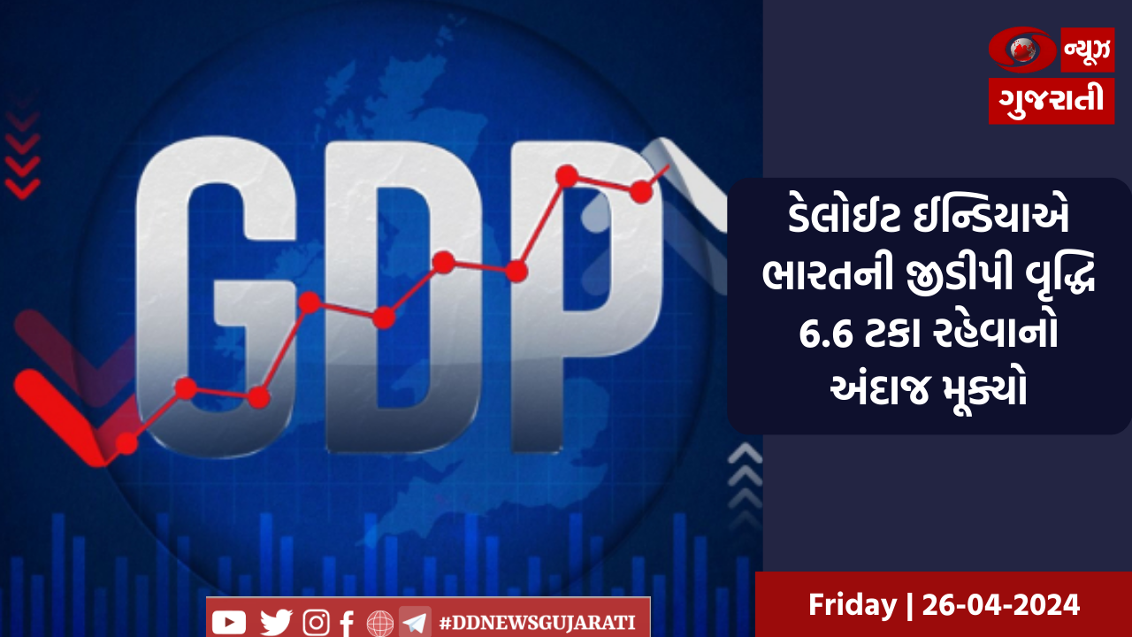 ડેલોઈટ ઈન્ડિયાએ ભારતની જીડીપી વૃદ્ધિ 6.6 ટકા રહેવાનો અંદાજ મૂક્યો 