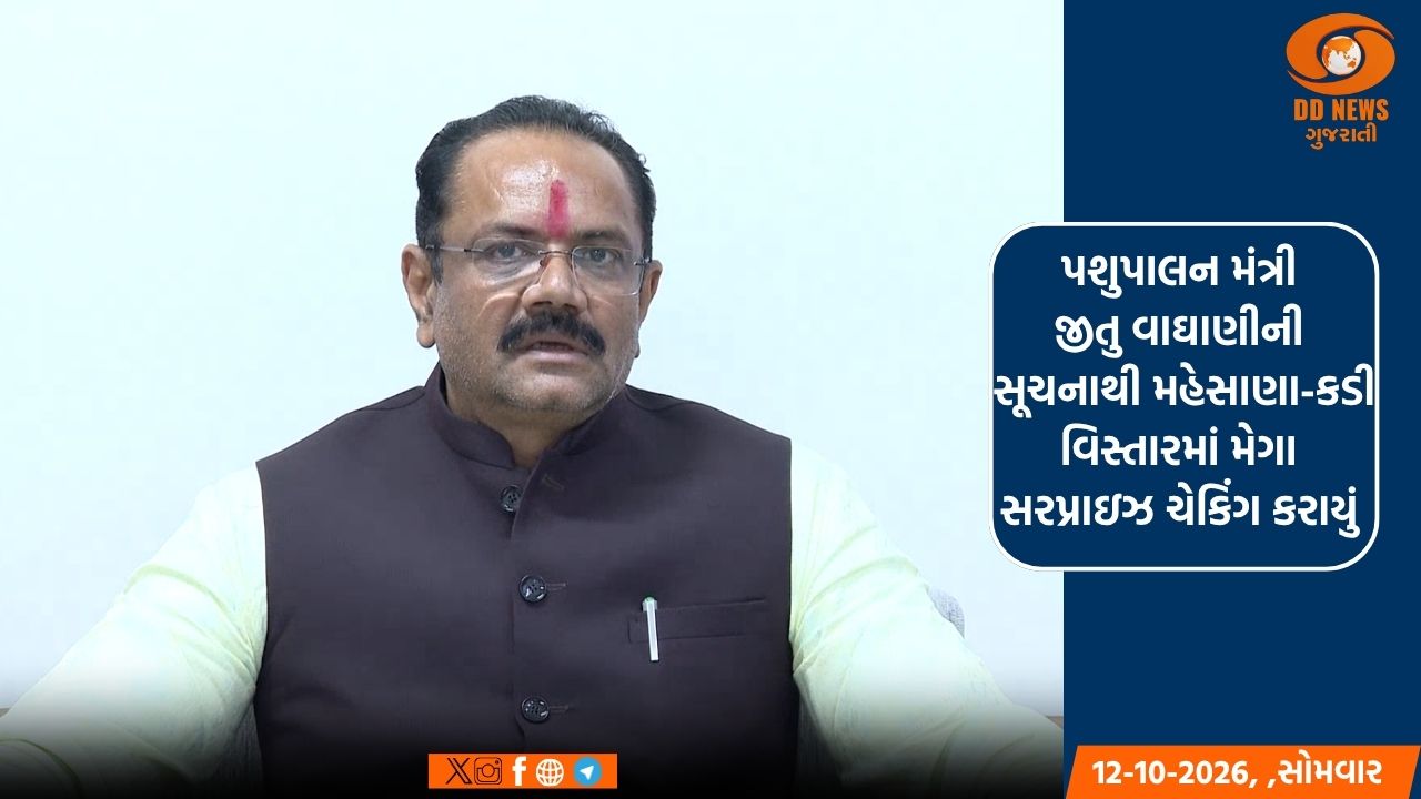 પશુપાલન મંત્રી જીતુ વાઘાણીની સૂચનાથી મહેસાણા-કડી વિસ્તારમાં મેગા સરપ્રાઇઝ ચેકિંગ