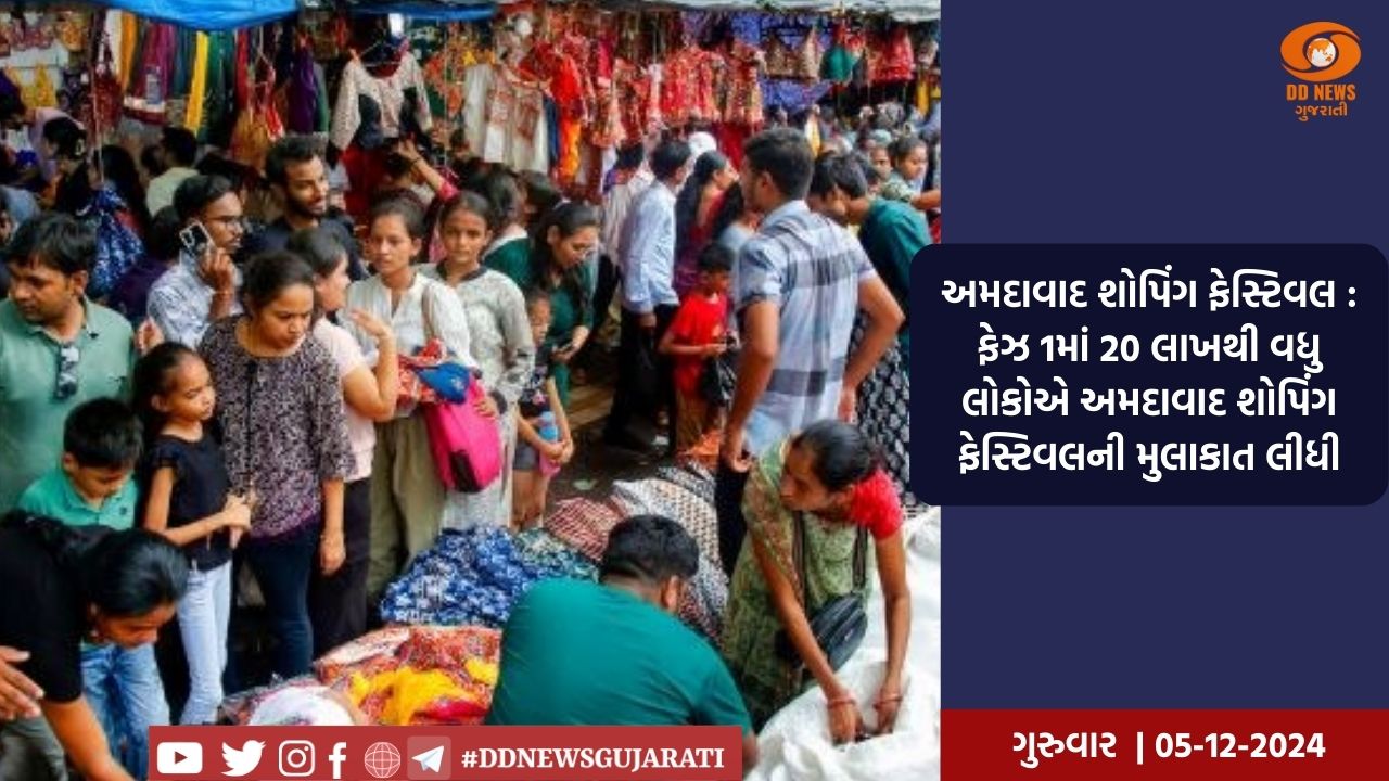 અમદાવાદ શોપિંગ ફેસ્ટિવલ : ફેઝ 1માં 20 લાખથી વધુ લોકોએ અમદાવાદ શોપિંગ ફેસ્ટિવલની મુલાકાત લીધી
